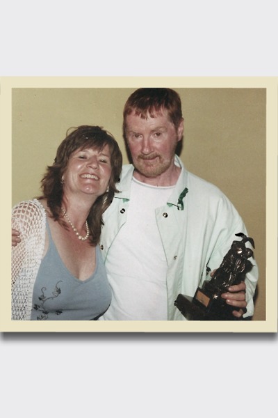 Mary Attenborough and Michael Gallagher at Fáilte Abhaile party in Gort a' Choirce,  Donegal, Ireland in July 2000